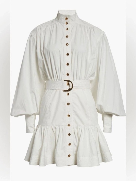 Zimmermann Dresses & Skirts - Zimmermann Belted Long Sleeve Cotton Utility Minidress